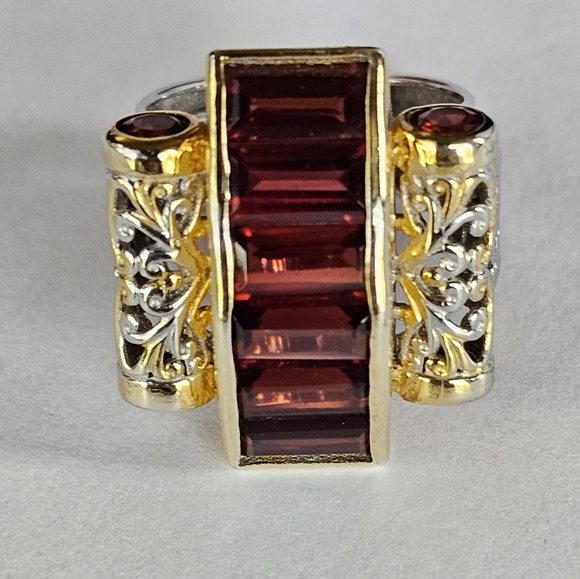 Genuine Red Tourmaline Gems En Vogue Ring Sz 7! - Picture 7 of 11